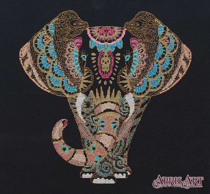 Photo Cross stitch kit Abris Art AH-094 Golden elephant
