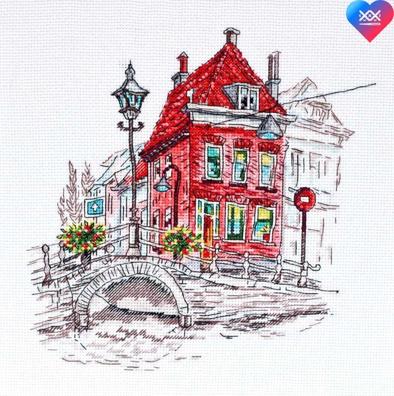 Photo Cross stitch kit Abris Art AH-148 Colored town-3