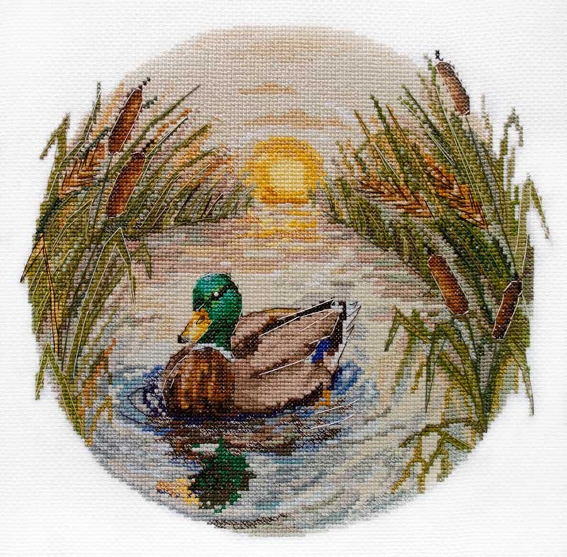 Photo Cross stitch kit Abris Art AH-259 Evening Swim