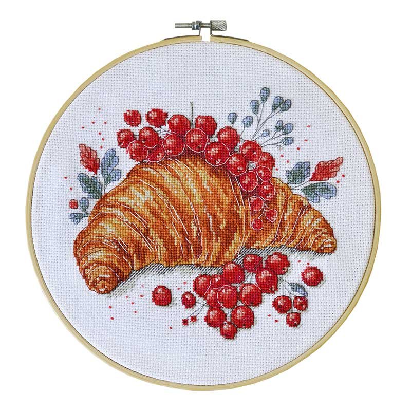 Photo Cross stitch kit Abris Art AH-285 Croissant with currants Photo Cross stitch kit Abris Art AH-285 Croissant with currants