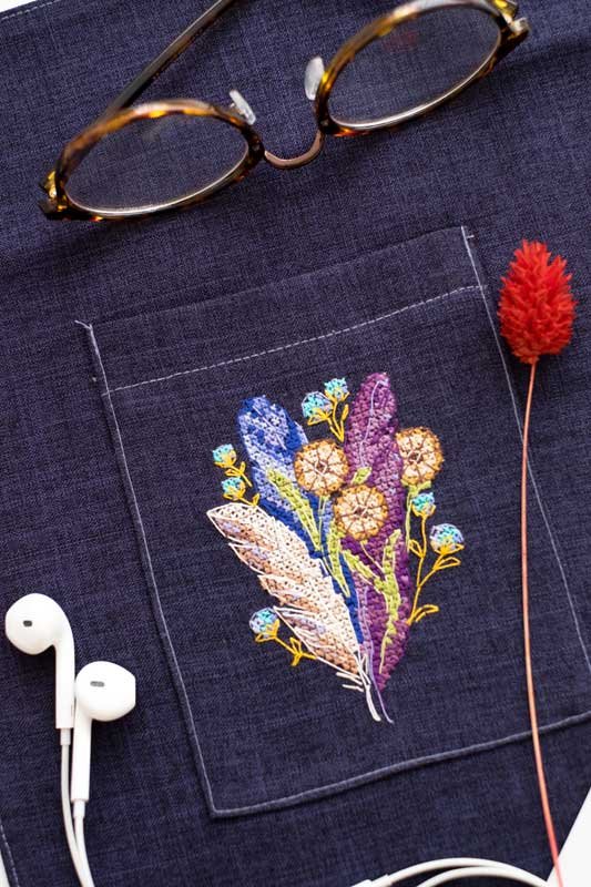 Фото Набір для вишивки хрестиком на одязі Абріс Арт АНО-002 Пір'ячко і кульбабки