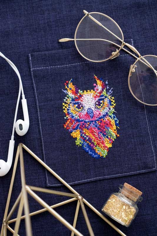 Foto Cross stitch kit for clothes Abris Art AHO-010 Baby Owl