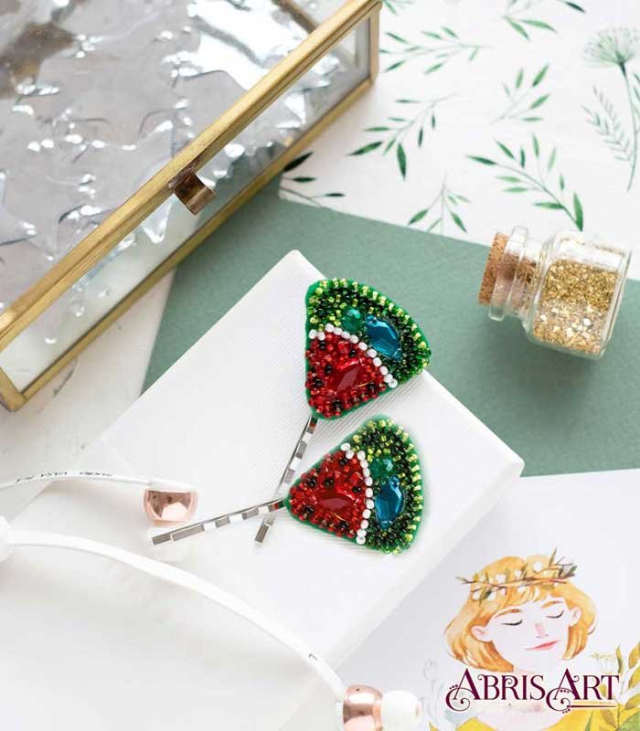 Photo Bead embroidery kit decorations Abris Art ADH-007 Watermelon slice