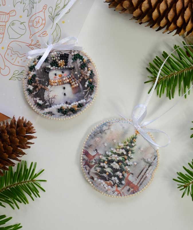 Foto Kit New Year decorattion for embroidery Abris Art ABT-031 Winter guest