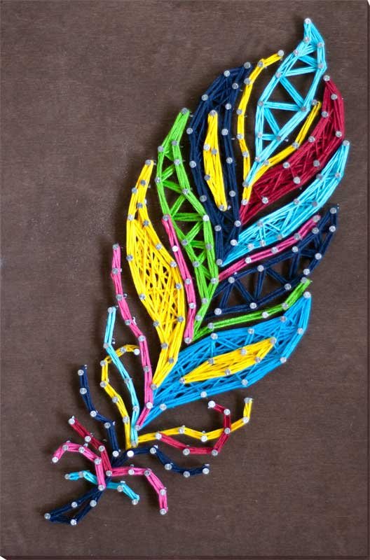 Photo String Art Pictures Abris Art ABC-026 Multicolored feather
