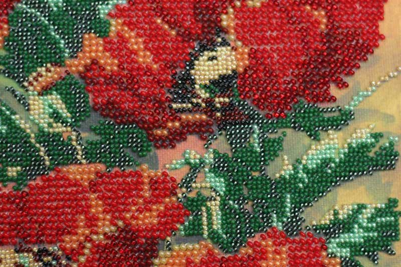 Foto 3 MICRObead embroidery kit Abris Art ABM-003 Vintage poppies