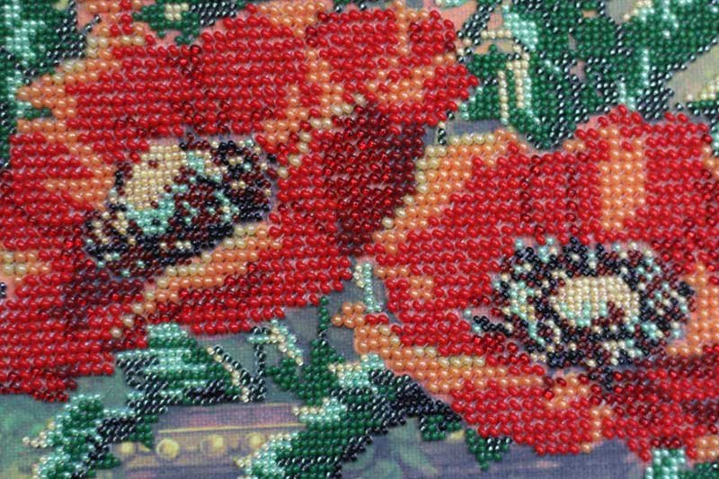 Foto 4 MICRObead embroidery kit Abris Art ABM-003 Vintage poppies
