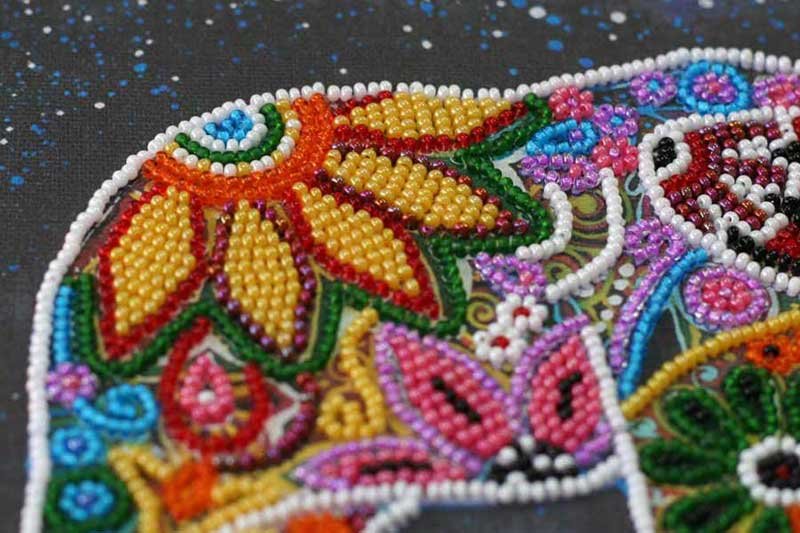 Photo 3 Mid-sized bead embroidery kit Abris Art AMB-046 Indian elephant