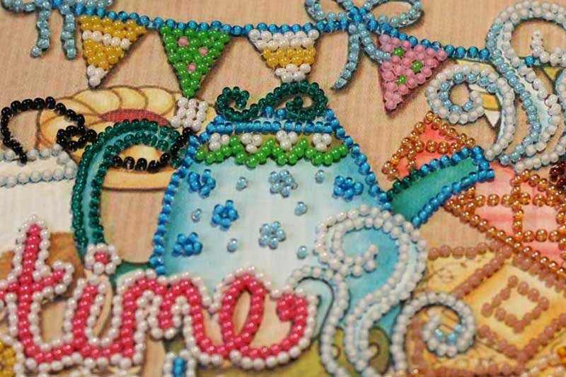 Photo 3 Mid-sized bead embroidery kit Abris Art AMB-055 Crazy Tea Party