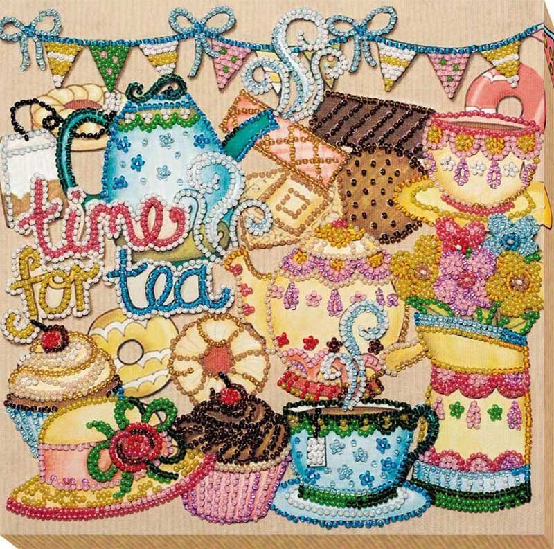 Photo Mid-sized bead embroidery kit Abris Art AMB-055 Crazy Tea Party