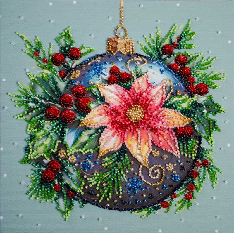 Photo Mid-sized bead embroidery kit Abris Art AMB-113 Christmas glow