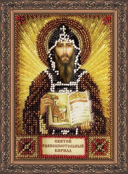 Фото Набор для вышивки бисером именной мини-иконы Святой Кирилл Абрис Арт ААМ-033