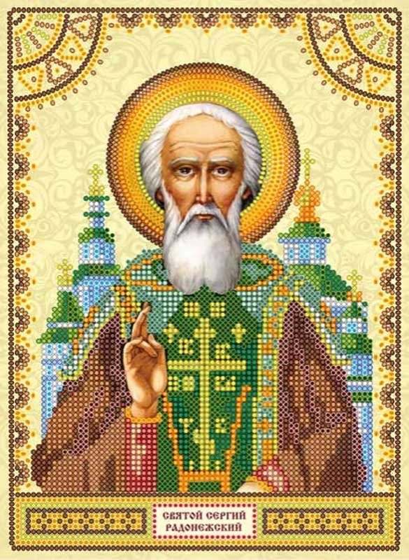 Фото Схема для вишивання ікони бісером Святий Сергій (Сергій) Абріс Арт АСК-012