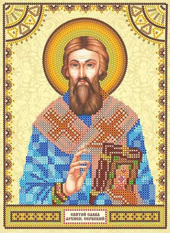 Фото Схема для вишивання ікони бісером Святий Сава (Савелій) Абріс Арт АСК-101
