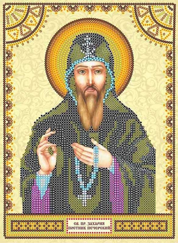 Картинка Схема для вишивання ікони бісером Святий Захарія (Захар) Абріс Арт АСК-102 Фото Схема для вишивання ікони бісером Святий Захарія (Захар) Абріс Арт АСК-102