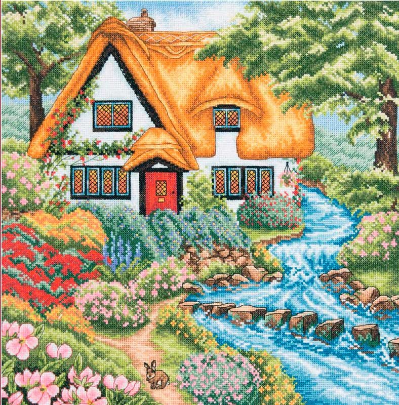 Foto Cross Stitch Kits Anchor PCE959 Cottage Stream