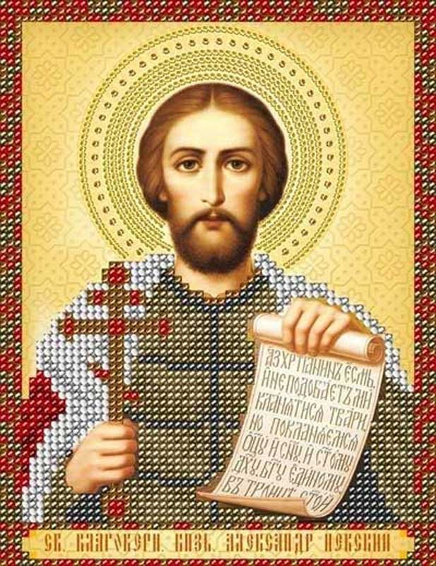 Photo Pattern beading A-strochka AC5-019 Icon of St. Blessed Prince Alexander Nevsky