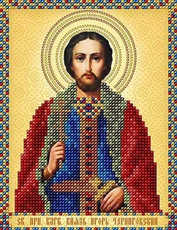 Photo Pattern beading A-strochka AC5-034 Icon of St. Venerable Blgv. Prince Igor Chernigov