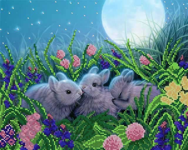 Фото Схема для вишивання бісером А-строчка АК3-048 Місячні кролики