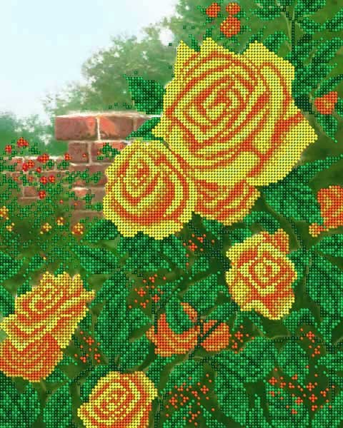 Фото Схема для вишивання бісером А-строчка АК3-075 Жовті троянди