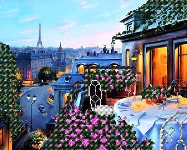 Фото Cхема для вышивки бисером  А-строчка АК3-134 Парижский балкон