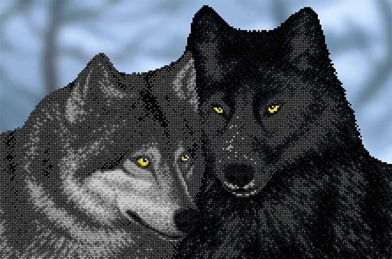 Photo Pattern beading A-strochka AX2-016 Wolves (Elite series)