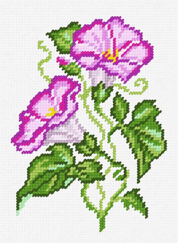 Photo Kit for embroidery yarn on canvas with a pattern Quick Tapestry TD-41 Crown Panich (Pink)