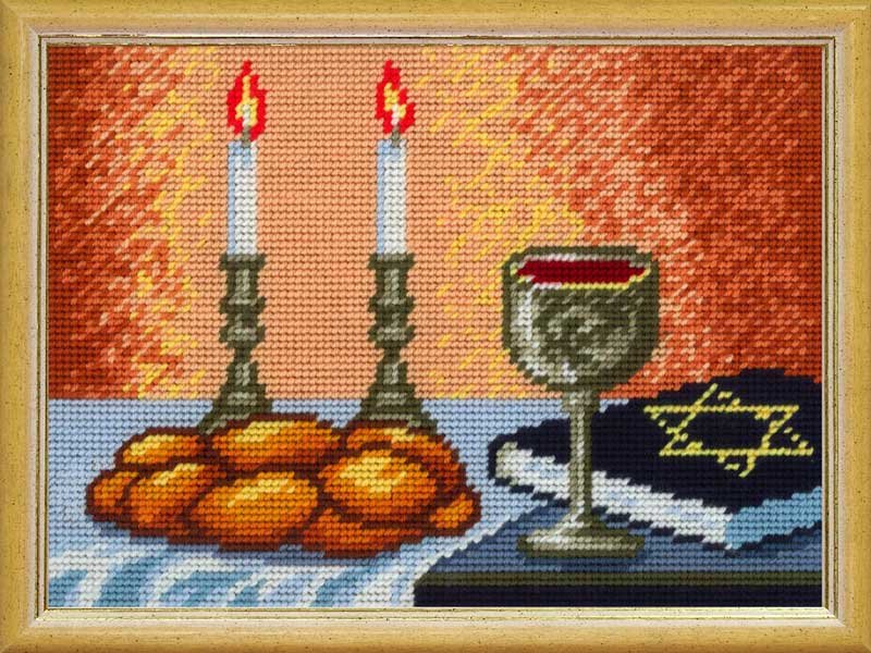 Photo Kit for embroidery yarn on canvas with a pattern Quick Tapestry TH-52 Shabbat