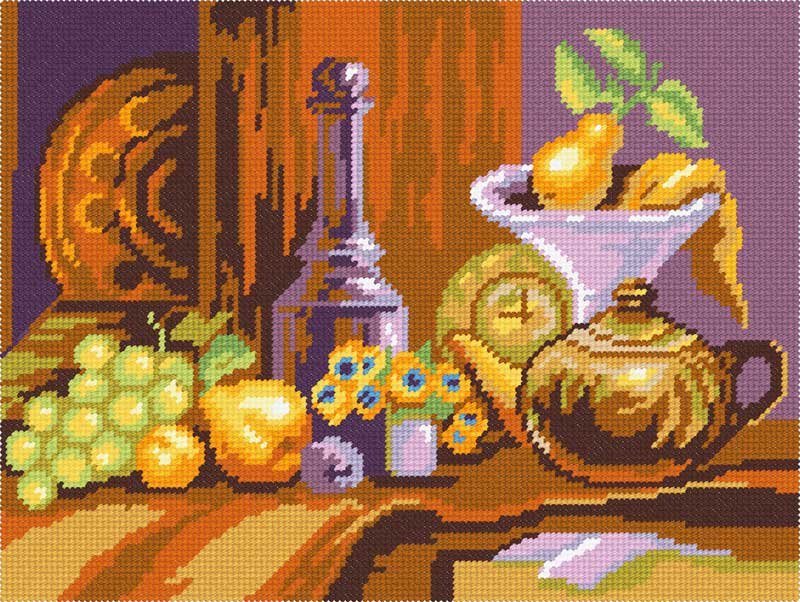 Photo Kit for embroidery yarn on canvas with a pattern Quick Tapestry TL-01 Vintage still life