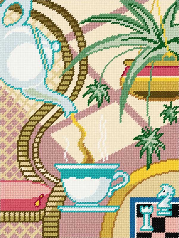 Photo Kit for embroidery yarn on canvas with a pattern Quick Tapestry TL-41 Five O'Clock