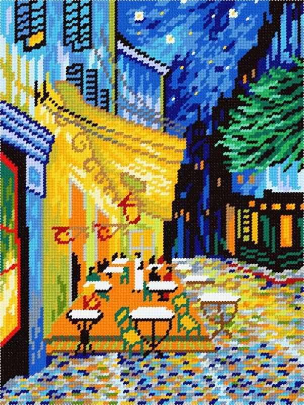 Photo Kit for embroidery yarn on canvas with a pattern Quick Tapestry TL-44 The Night Café