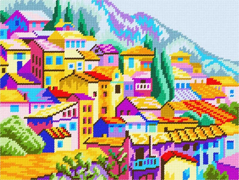 Photo Kit for embroidery yarn on canvas with a pattern Quick Tapestry TL-83 Montenegro