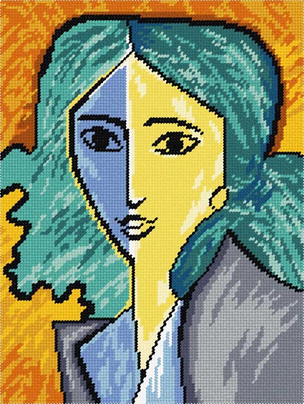 Фото Набор для вышивки пряжей по канве с рисунком Quick Tapestry TL-90 Портрет Лидии Делекторской, А.А. Матисс.