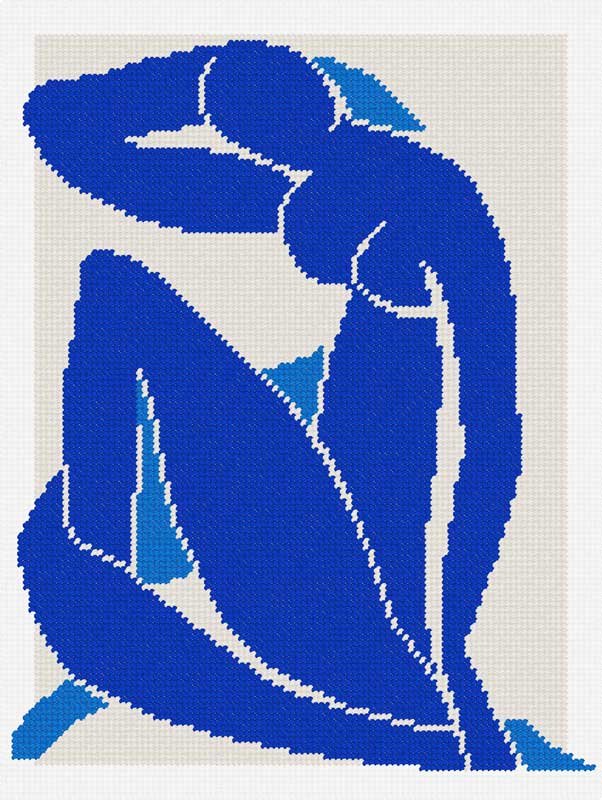 Фото Набір для вишивання пряжею по канві з рисунком Quick Tapestry TL-96 Синя оголена, А. Матісс