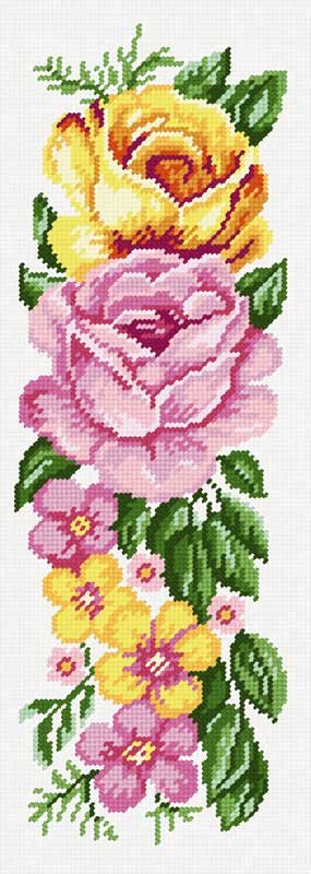 Photo Kit for embroidery yarn on canvas with a pattern Quick Tapestry TS-17 Roses