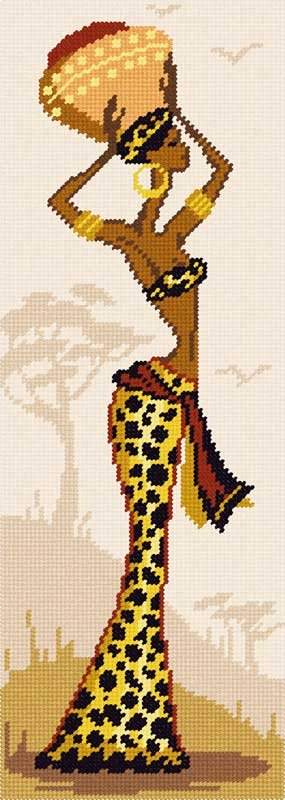 Фото Набор для вышивки пряжей по канве с рисунком Quick Tapestry TS-85 Леопардовый наряд