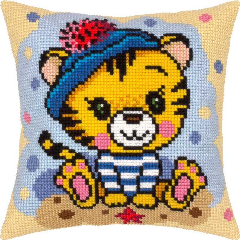 Embroidered Pillow for cross-stitching Charіvnytsya Z-87 Tiger cub Foto Pillow for cross-stitching Charіvnytsya Z-87 Tiger cub