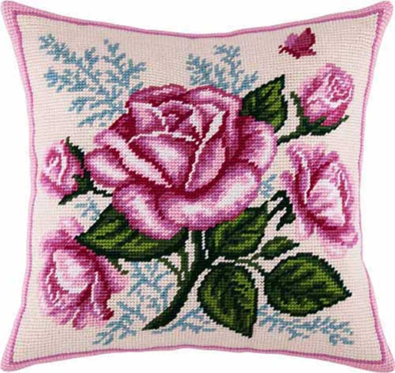 Фото Подушка для вышивки полукрестом Чарівниця V-122 Букет роз