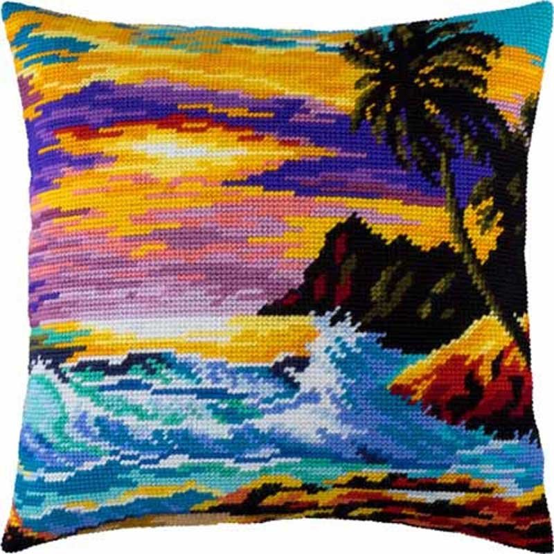 Foto Pillow for embroidery half-cross Charіvnytsya V-138 Sunset in the tropics