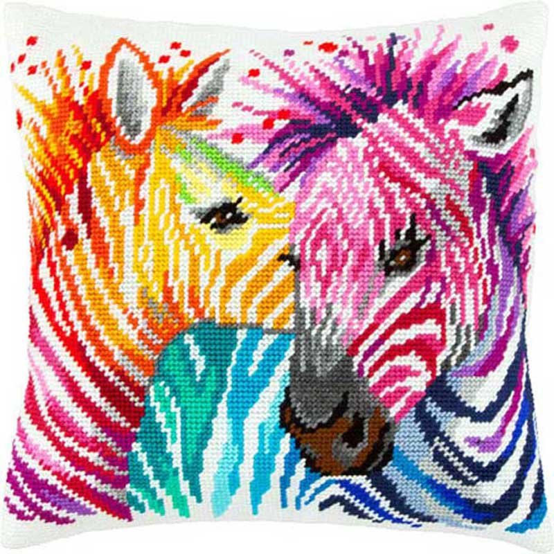 Foto Pillow for embroidery half-cross Charіvnytsya V-153 Zebras