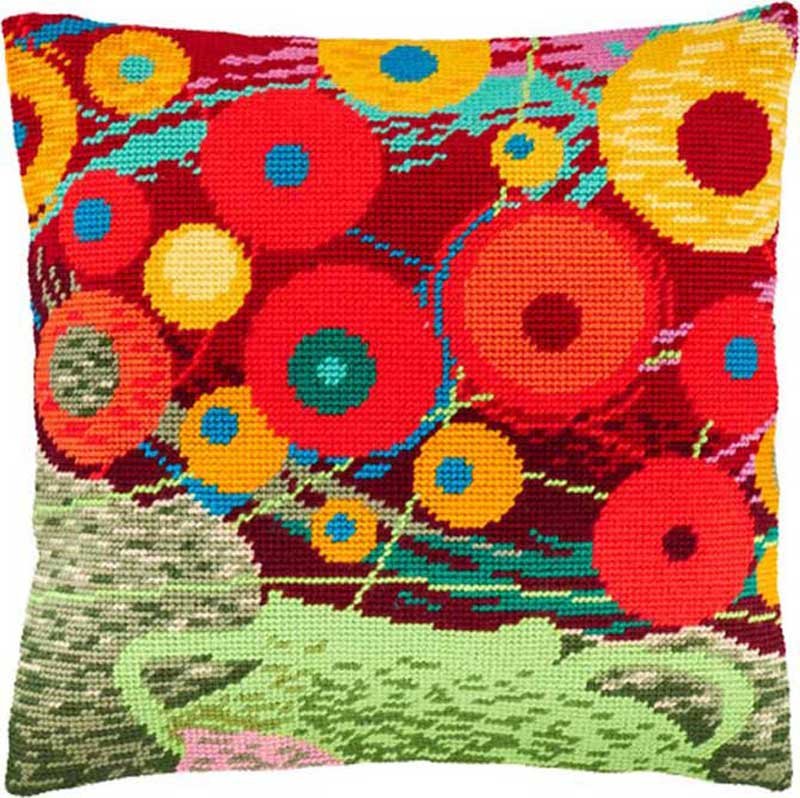 Фото Подушка для вышивки полукрестом Чарівниця V-164 Ваза с цветами