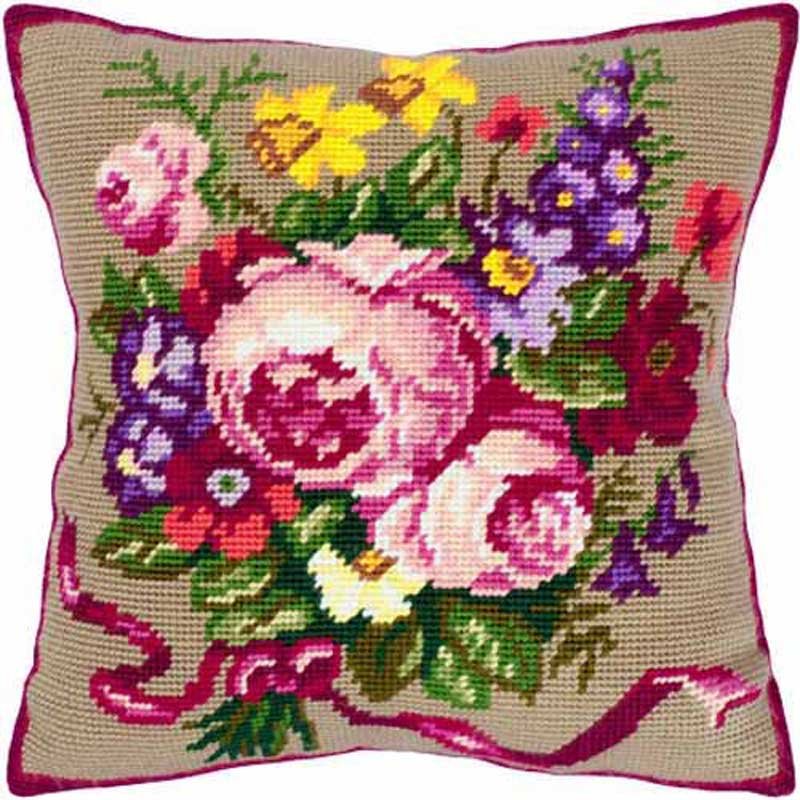 Foto Pillow for embroidery half-cross Charіvnytsya V-18 Classic bouquet