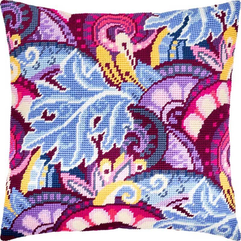 Фото Подушка для вышивки полукрестом Чарівниця V-195 Фиолетовая сказка