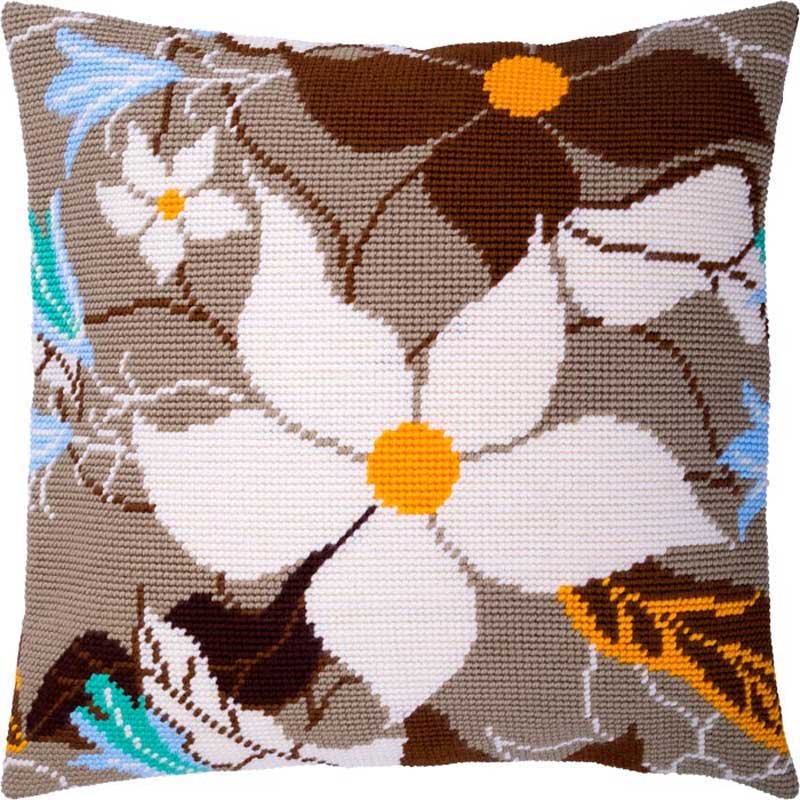 Фото Подушка для вышивки полукрестом Чарівниця V-215 Цветы ванили