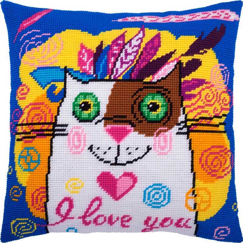 Foto Pillow for embroidery half-cross Charіvnytsya V-218 Favorite cat