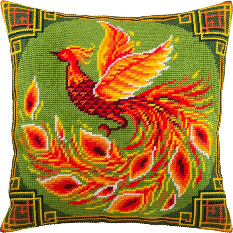 Фото Подушка для вышивки полукрестом Чарівниця V-292 Китайская птица