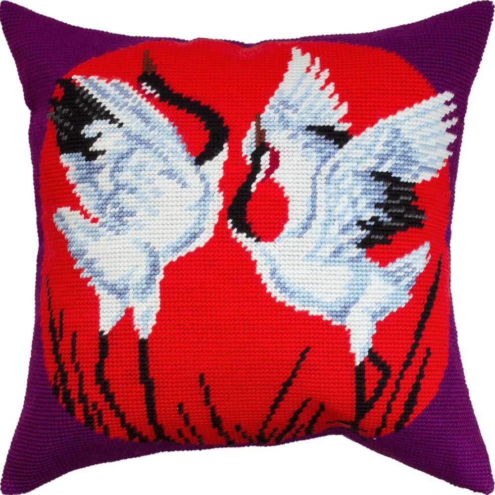 Foto Pillow for embroidery half-cross Charіvnytsya V-337 Cranes