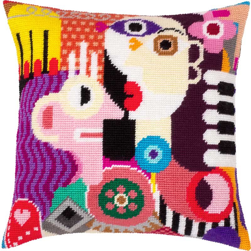 Foto Pillow for embroidery half-cross Charіvnytsya V-515 Radiant Women in Abstract