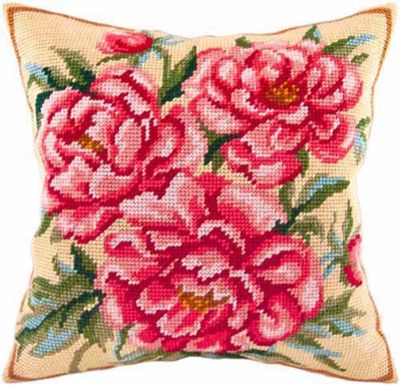 Foto Pillow for embroidery half-cross Charіvnytsya V-77 Peonies