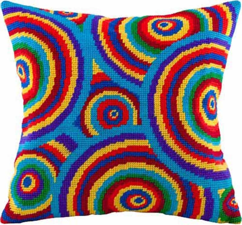 Foto Pillow for embroidery half-cross Charіvnytsya V-85 Bright circles
